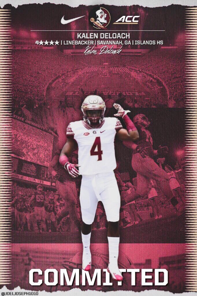 KalenDeloach's tweet photo. I’m glad to announce that I am 110% committed to THE FLORIDA STATE UNIVERSITY‼️‼️🍢 #Tribe19 #NoleNation #NoleBlooded🍢 https://t.co/oMdjTqFkF5