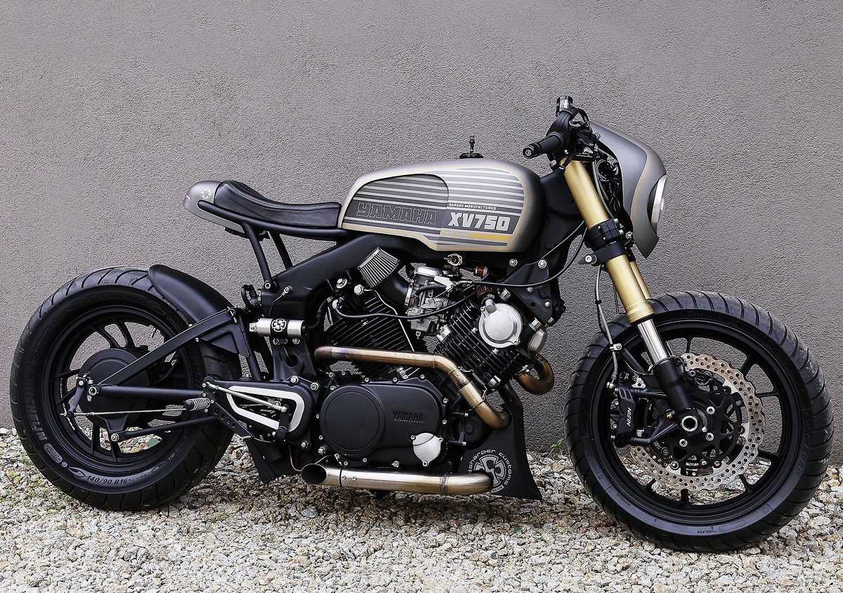 MoreMotorcycles's tweet photo. #Yamaha #VT750 #Virago Custom #CafeRacer https://t.co/a5nCgGTfFr