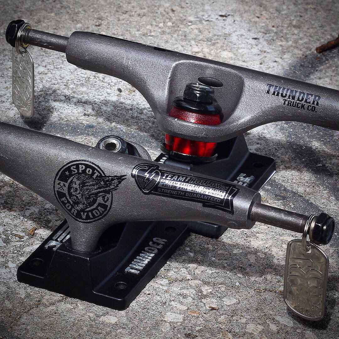 SPoTTampa's tweet photo. Custom SPoT X @thundertrucks 148’s : Hollow or Standard
⚡️💀⚡️
Available in the shop or on the site now!
#ThunderTrucks #SPoTTampa https://t.co/5GKsA06YRT