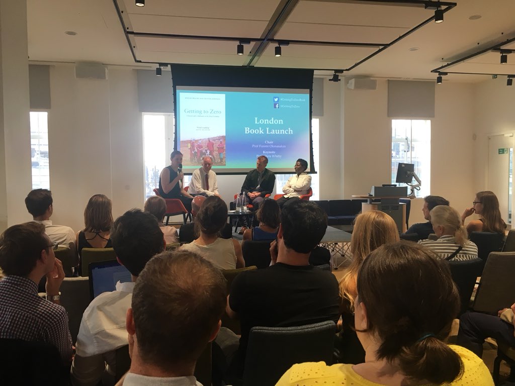 VParkinson's tweet photo. London launch of #gettingtozerobook with @ossjohnson and @sineadinafrica. #Ebola lessons should be learned and acted upon so this book is essential reading https://t.co/4qBIoCnBKo