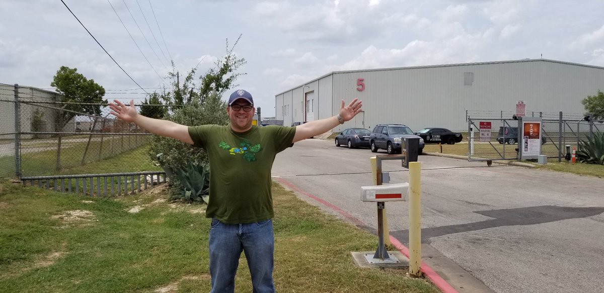 Digital_Sean's tweet photo. Visiting Austin from Denver, CO, and had to swing by and get a photo outside of the  #roosterteeth studio! Thanks for everyone at RT and all that you do! #RT https://t.co/iJ0fBTuMr4