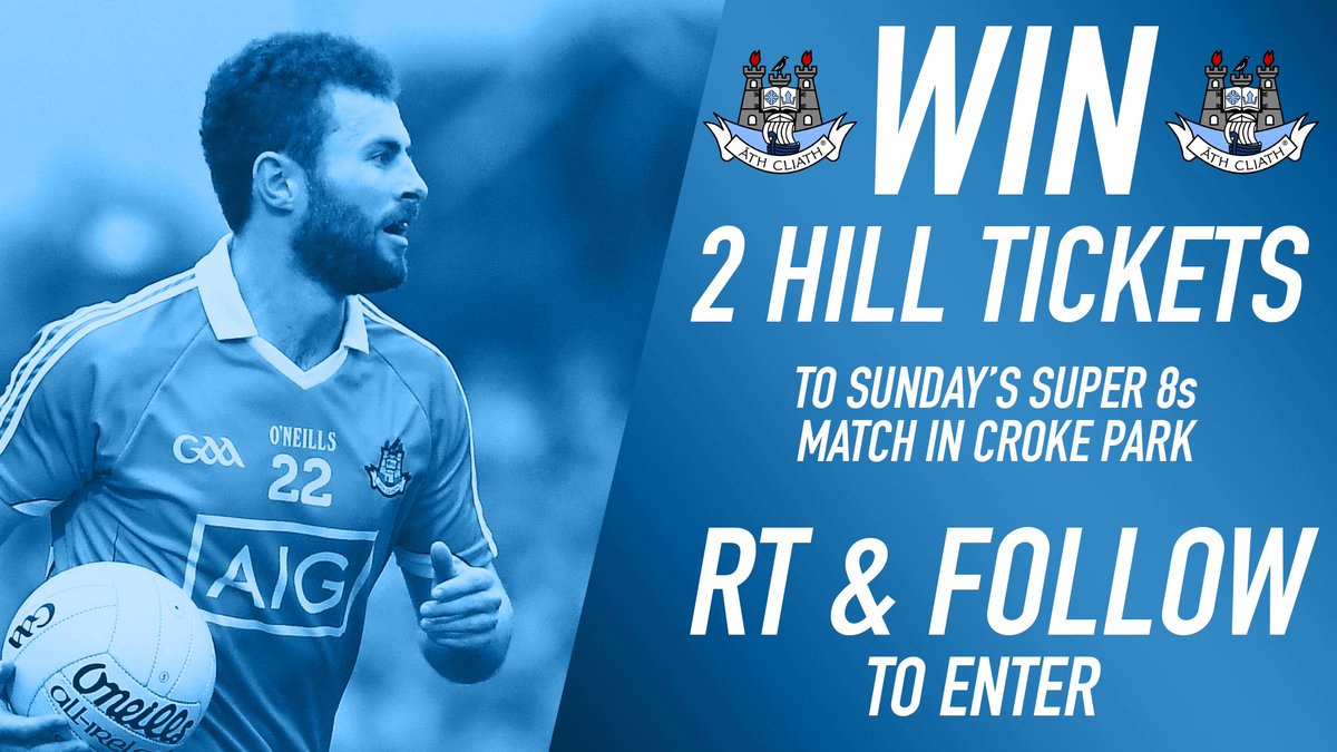 DubGAAOfficial's tweet photo. 🔵🔵 COMPETITION TIME 🔵🔵
RT &amp; FOLLOW for a chance to win 2 Hill tickets for Sunday's game in Croke Park! #UpTheDubs https://t.co/YJchd1tFix