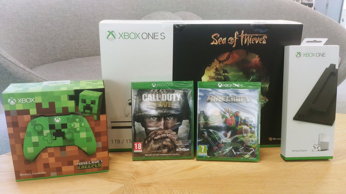 🔥 Concours : gagnez une Xbox One ! 🔥 Remportez : - Pack Xbox One S Sea of Thieves (et son support vertical 👌) - Manette Minecraft Creeper - Le jeu Minecraft - Le jeu COD WWII 👊 RT + Follow ! Fin le 8 août à 14h. Bonne chance ! Règlement du jeu : docs.google.com/document/d/113…