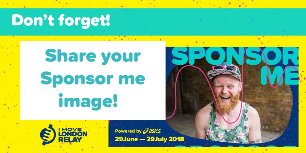 TheLondonRelay's tweet photo. Runners! Don't forget to share your Sponsor Me image - you're doing something AMAZING. BE PROUD! @Running_Charity @LaureusSport @sported_UK #IMoveLDN #LondonRelay #ASICS https://t.co/TlL6CDsFXe