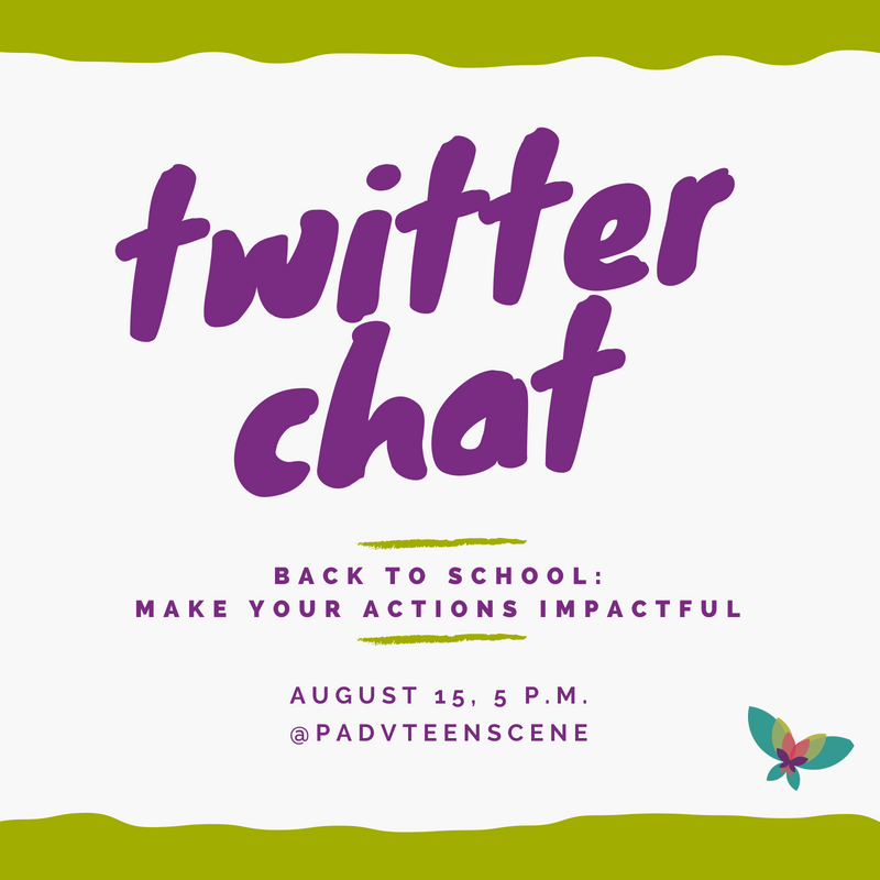 PADVTeenScene's tweet photo. 1 in 3 teens know someone who has been or is a victim of teen dating violence. On August 15, join our Twitter chat as we tackle the importance of raising awareness around #teendatingviolence among classmates. https://t.co/cwMoekWpM0