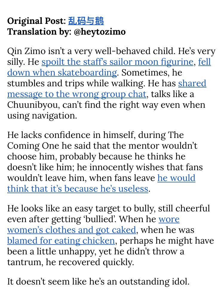 youvwei's tweet photo. {TRANS} 

why qin zimo deserves the world 💕

🔗 doc with link refs to some moments quoted : https://t.co/vmPN7njDFK

please take some time to read this and go through the links &amp; get to know how precious qzm is 💓

#QinZimo #秦子墨 https://t.co/WAymSHl2L0