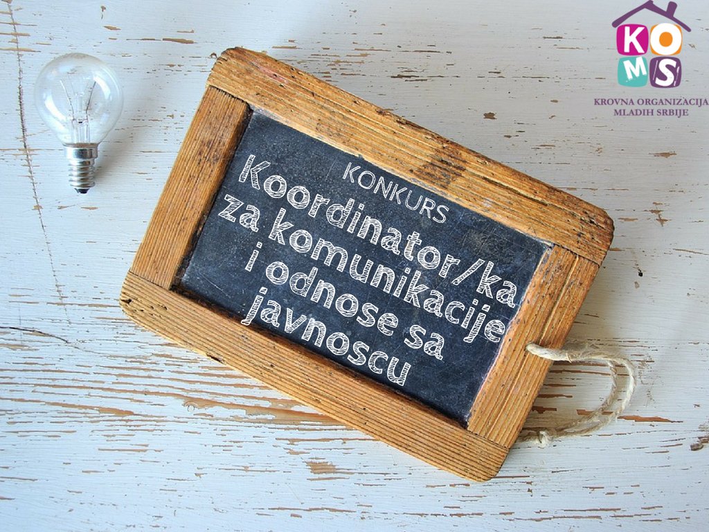 KOMSmladi's tweet image. 📢📢 #posao #konkurs 📢📢
#KOMS traži koordinatora/ku za komunikacije i odnose sa javnošću! Rok: 10.8. Info o konkursu: bit.ly/2K3YwzT
Molimo RT! 😊😊