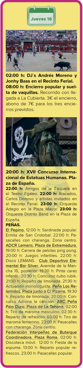 Leganews's tweet photo. FIESTAS | EL PROGRAMA DEL DIA. Hoy 16 de agosto...  #Fiestas #Leganés #Butarque18 https://t.co/hf8OtqD5uh