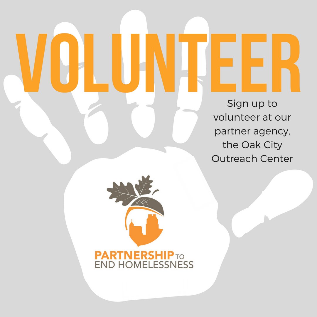 Want to get involved in our efforts to end homelessness? Volunteer for weekend meal distribution at the Oak City Outreach Center! Sign up here: bit.ly/2LBuoR4