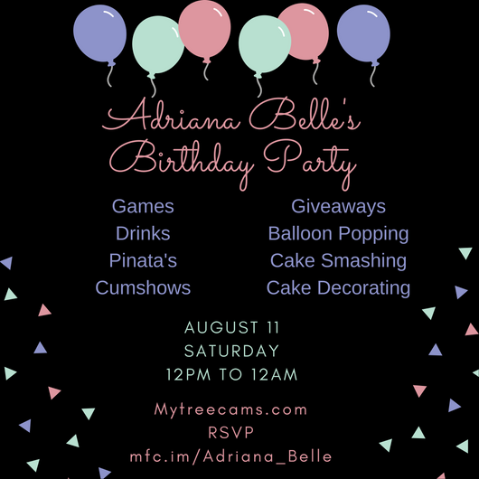 You're invited to my 29th Birthday Party ! August 11 from 12PM-12AM EST! find me on @MyFreeCams at https://t<a href="/tag/camgirls"class="tags"><span>#camgirls</span></a><a href="/tag/mfc"class="tags"><span>#mfc</span></a><a href="/tag/livestreaming"class="tags"><span>#livestreaming</span></a><a href="/tag/chaturbatemode"class="tags"><span>#chaturbatemode</span></a>