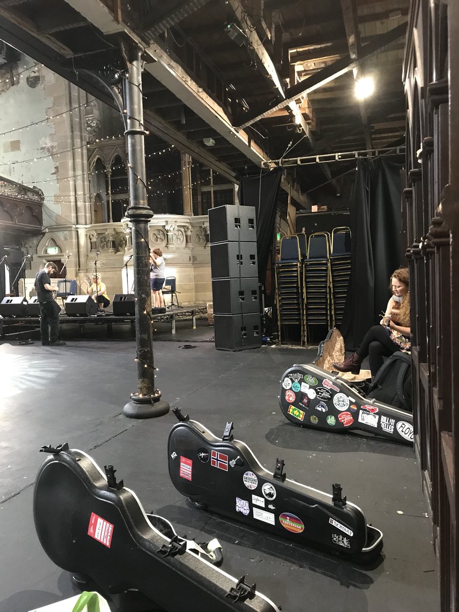 Sound check for #unitedstatesofamericana @cottiersglasgow @kabecomms!! <a href="/amythystkiah/">Amythyst Kiah</a> @lucasandking @meaghanblanchardmusic @dechomaievents #americanamusic #glasgow #cottiers #glasgowmusic #Glasgow2018