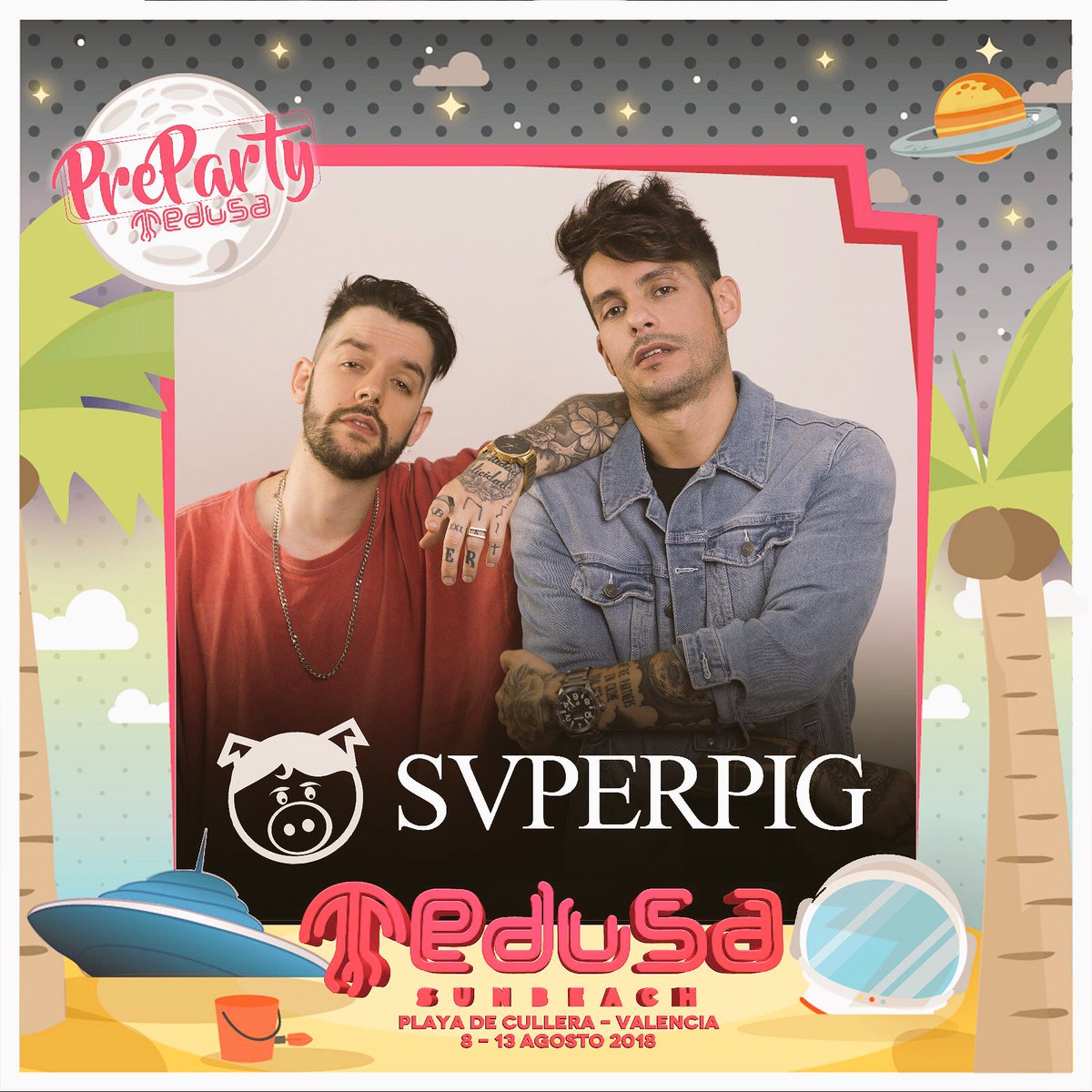 WeAreSuperpig's tweet photo. Mucho tiempo esperando a anunciar esto☺️
SUPERPIG 🔥 MEDUSA FESTIVAL

Dénle amor al cartel... y prepárense para el set más épico EVER! 🙅🏽‍♂️ palabrita

⚠️por cierto⚠️
RT = sorteo abono 3 días @MedusaFestival + bufanda SUPERPIG https://t.co/HSWr44EnkQ