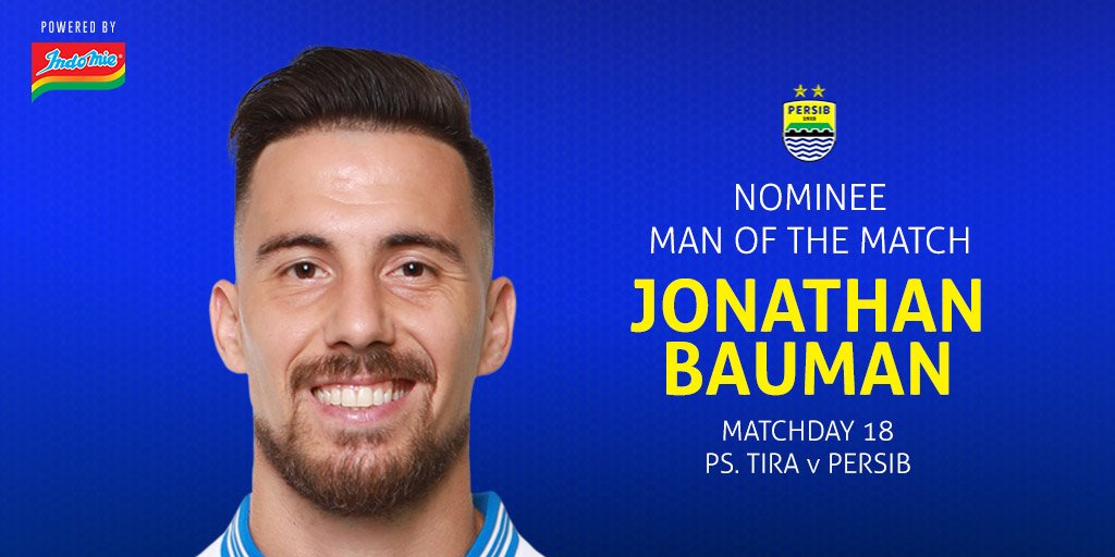 Minute play: 90'
Chance Created: 4
Shoot : 4 (1 on target)
Goal: 1
Assist: 2

Retweet &amp; like jika kamu memilih Joni Bauman. #PERSIBday #SatukanTekadJuang
