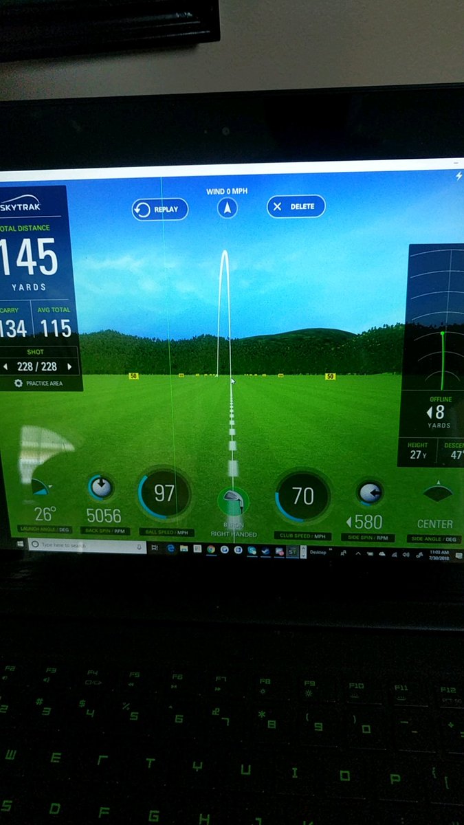 jkend20's tweet photo. @SkyTrakGolf could y'all let me know you're calculating these distances? Usual ~140 carry w 150 distance 8 iron. Using prov1x on ST. Im kinda confused. https://t.co/TEhL5RnyWd