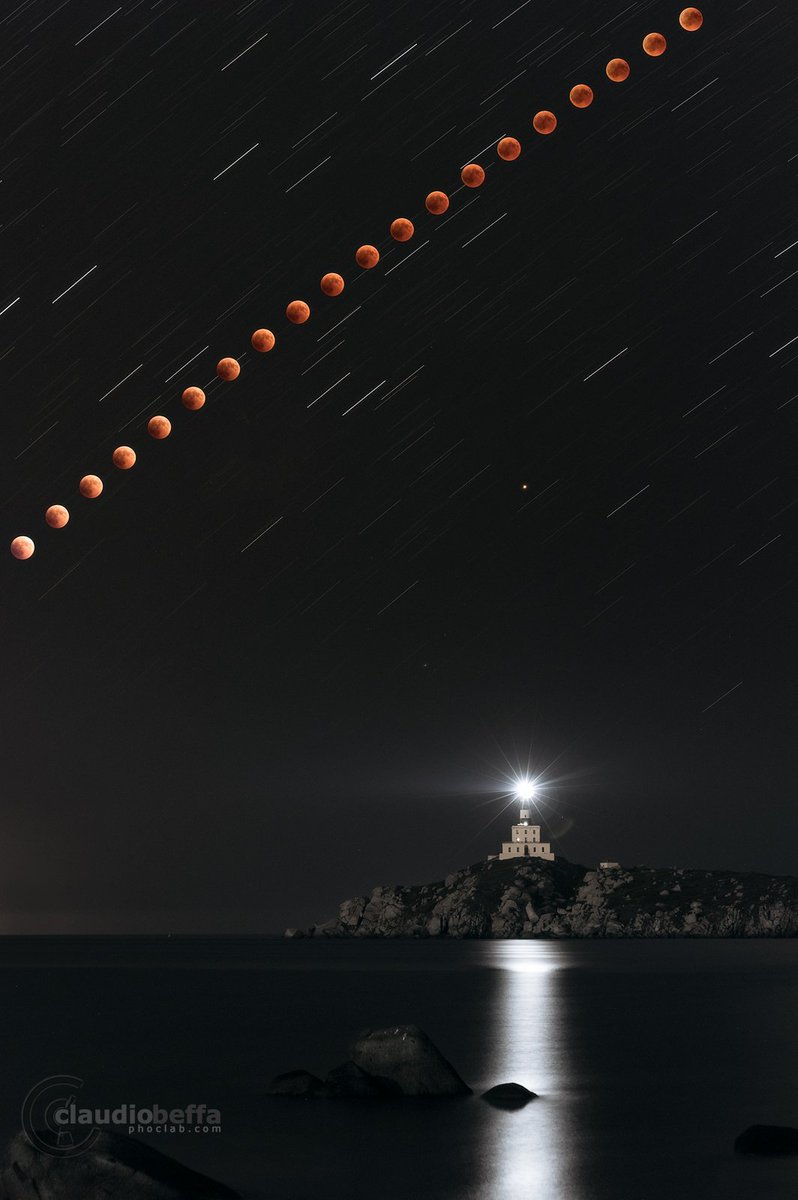 "Toward the #totality" (vertical photo click to see).
Finally my version of the total #eclipse of july 27th. Composite of 21 shots of the #moon passing above the #lighthouse of Cavoli island, #sardinia, #Italy. Also #mars is visible.
<a href="/OPOTY/">Outdoor Photography</a> <a href="/on_landscape/">on_landscape</a> <a href="/NatGeoPhotos/">Nat Geo Photography</a> <a href="/BBCEarth/">BBC Earth</a>