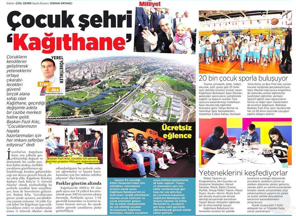 MİLLİYET Yazmış..

“Çocuk Şehri Kağıthane..”

m.milliyet.com.tr/cocuk-sehri-ka…
