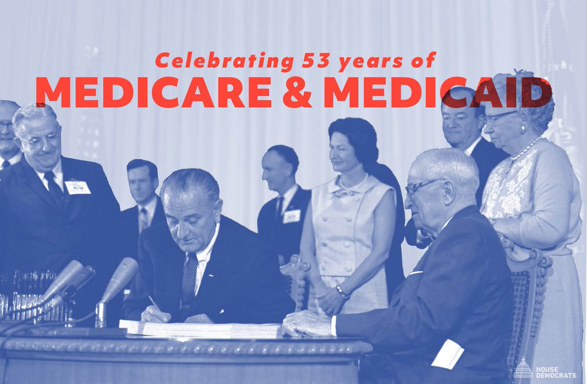 RepValDemings's tweet photo. #OnThisDay in 1965: President Lyndon B. Johnson signed the Social Security Amendments of 1965 into law, which created America’s first federal health insurance programs — #Medicare and #Medicaid. https://t.co/tqYGRE9LTw