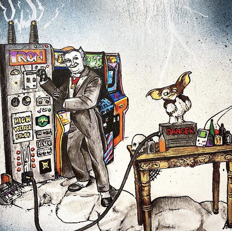 CustomComicBox's tweet photo. Do you know how gremlins were created? #gremlins #mogwai #gizmo #grandpamunster #themunsters #tron #arcade #arcadegames #madscientist #lab #lightning #mashupart #fanart #handpainted #acrylicpainting #handcrafted #customcomicbox #customboxart #storagebox #mancaveart #retroart https://t.co/BJZSxw1Aho