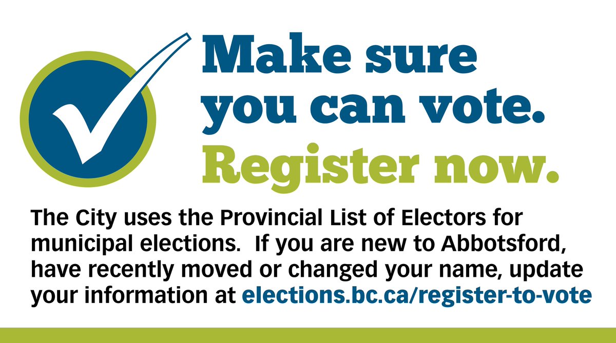 Municipal elections are coming up! Make sure that you're registered to vote.  elections.bc.ca/register-to-vo… https://t.co/8M5HxpyWhE