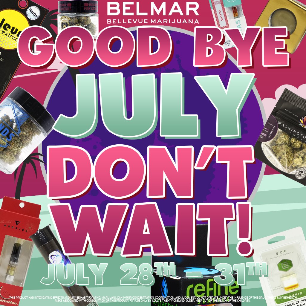 BelMar425's tweet photo. DON'T WAIT ON THE DEALS! EVERYTHING IS ON SALE! Come down for our EPIC CLOSE OUT to July! @RefineSeattle, @FireBros206, @NWCS425, @OleumExtracts, @gabrielcanna &amp; more! NOTHING IS OFF LIMITS!
#DontSleep #GoodByeJuly #BelMar #BellevueMarijuana https://t.co/abV89uDzhd