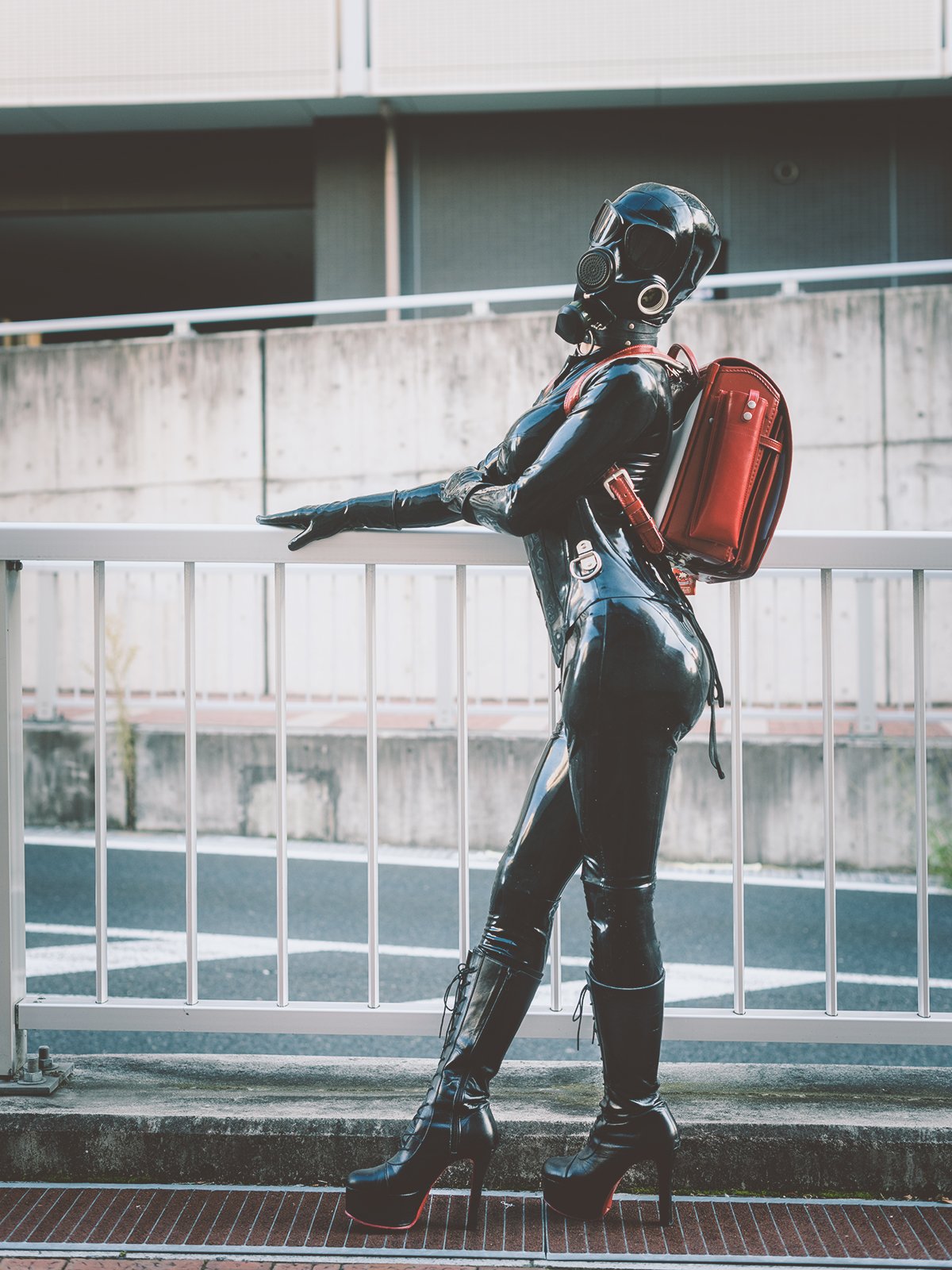 Libidex 青 ラバーコルセットドレス ラテックス ラバー