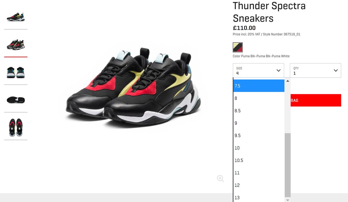 puma thunder spectra restock