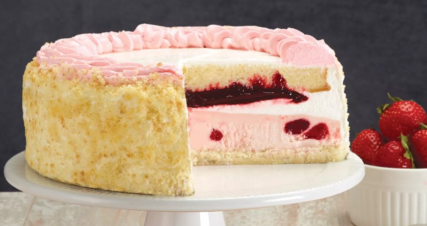 Today is #NationalCheesecakeDay! What better way to celebrate than with a $5 slice of this Strawberry Shortcake Cheesecake from Brooklyn's <a href="/JuniorsCheeseck/">Junior's Cheesecake - Restaurant & Bakery</a>?