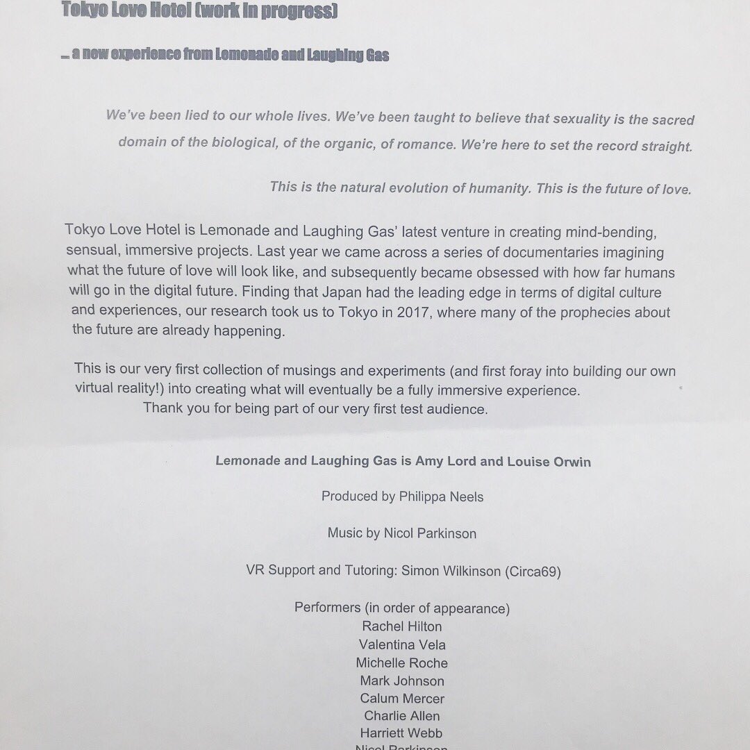 What an exciting couple of weeks we’ve had <a href="/Ovalhouse/">Ovalhouse is now Brixton House @BrxHouseTheatre</a> with the beginnings of #TokyoLoveHotel Thank you to everyone who came and the lovely staff at Ovalhouse. We can’t wait for what’s next 🔮🎊❤️🔥👩🏻‍💻🤖🧠🔮