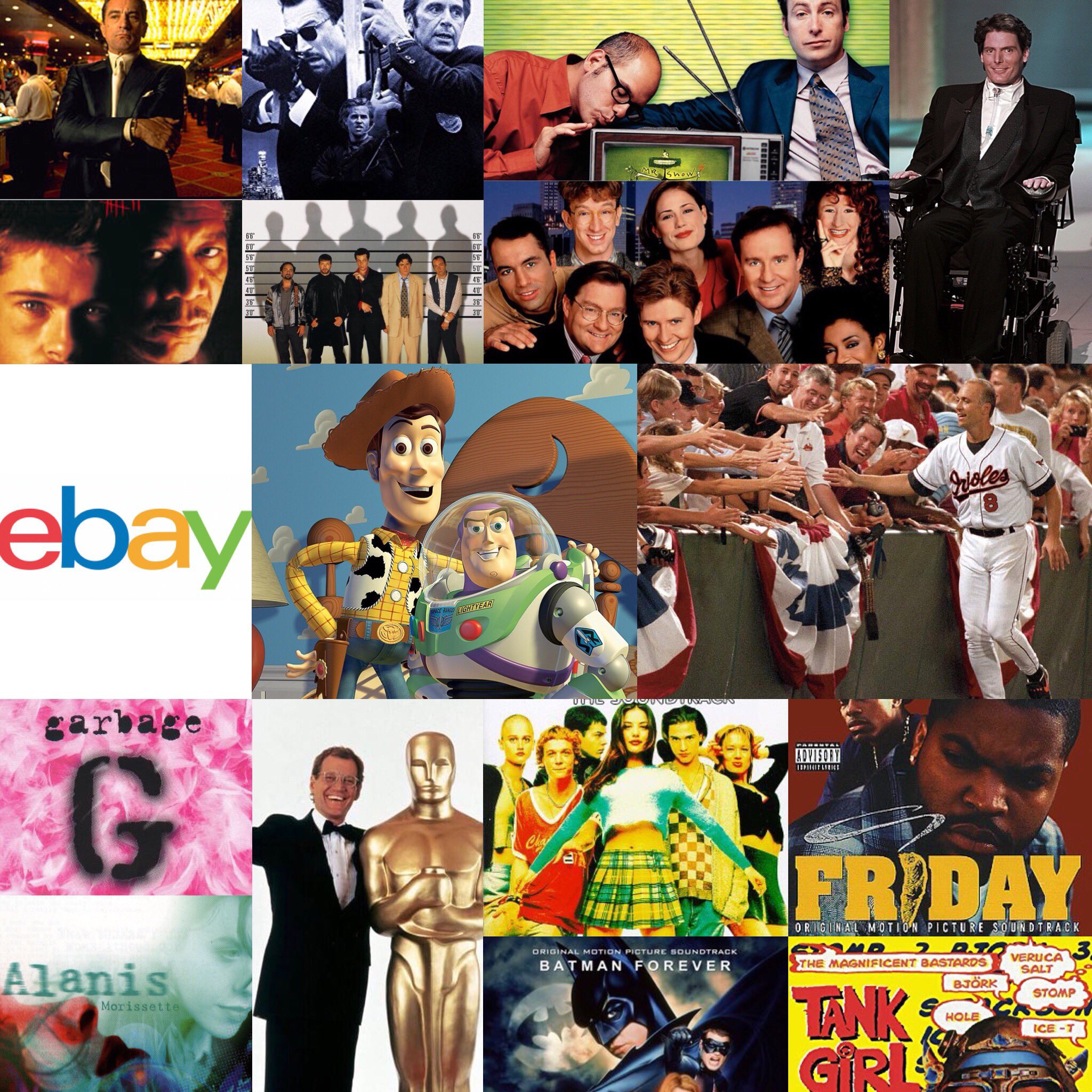 Pop Culture Time Capsule on "This week's show covered #PopCulture events of 1995. Here's Jamison @JamisonRabbitt's list: #Bullets become # Wizards, #Superman paralyzed, #Letterman hosts #Oscars, #JaggedLittlePill #Garbage, #Soundtracks, #MrShow ...