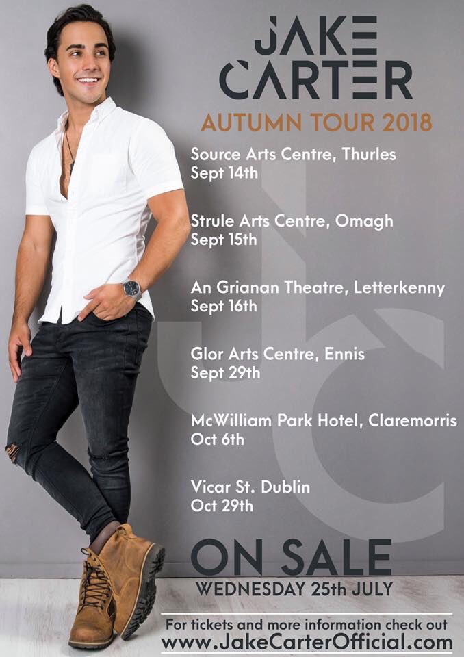 jakecartermusic's tweet photo. Tickets on sale now !!! :

Sept 14th  - @sourcearts 
Sept 15th -  @StruleArts 
Sept 16th - @angrianan 
Sept 29th - @glorennis 
Oct 6th - @EventsMcWilliam
Oct 29th - @Vicar_Street 

Get your tickets now at :- https://t.co/L7sXSPM6BO

@aikenpromotions @glowry91 https://t.co/NVh80enYkh
