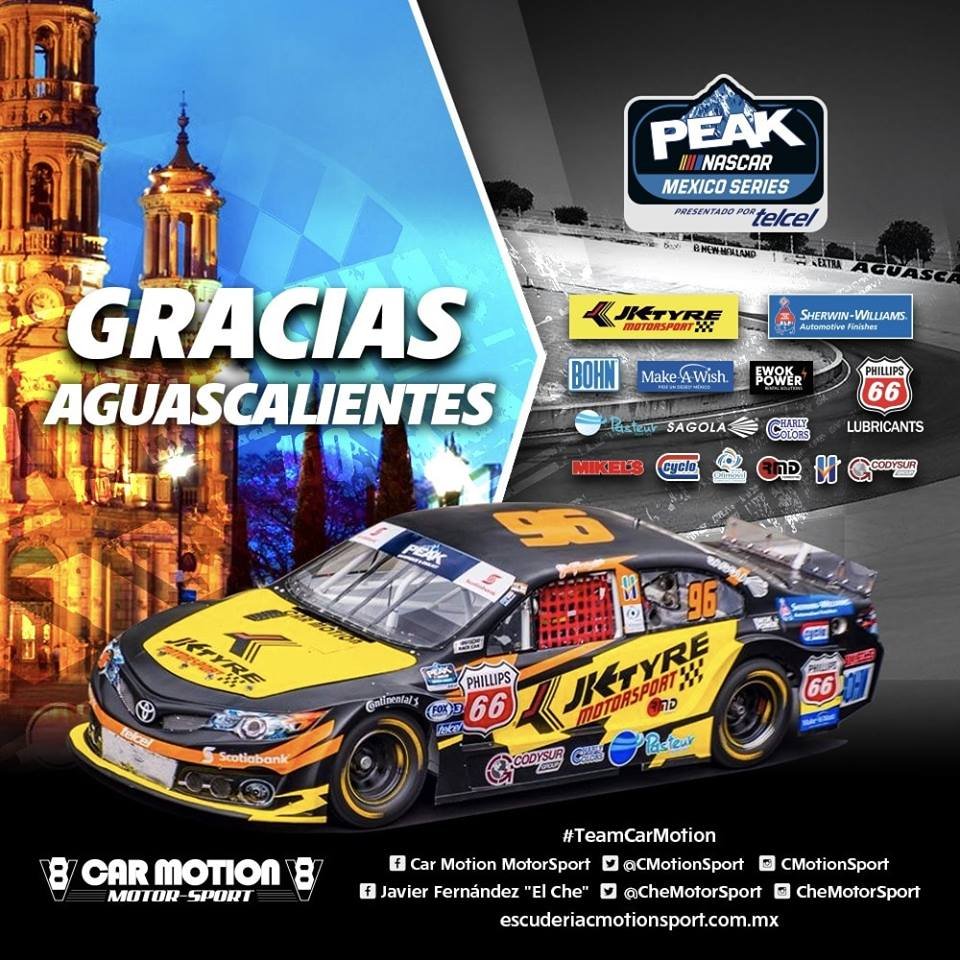 chemotorsport's tweet photo. Muchas gracias a todos mis patrocinadores y a toda esa gente que me apoyo el día de hoy en la sexta fecha de NASCAR México Series vamos a seguir trabajando para colocarnos dentro de los mejores lugares del serial #Che96 https://t.co/5uBBvHHxpq