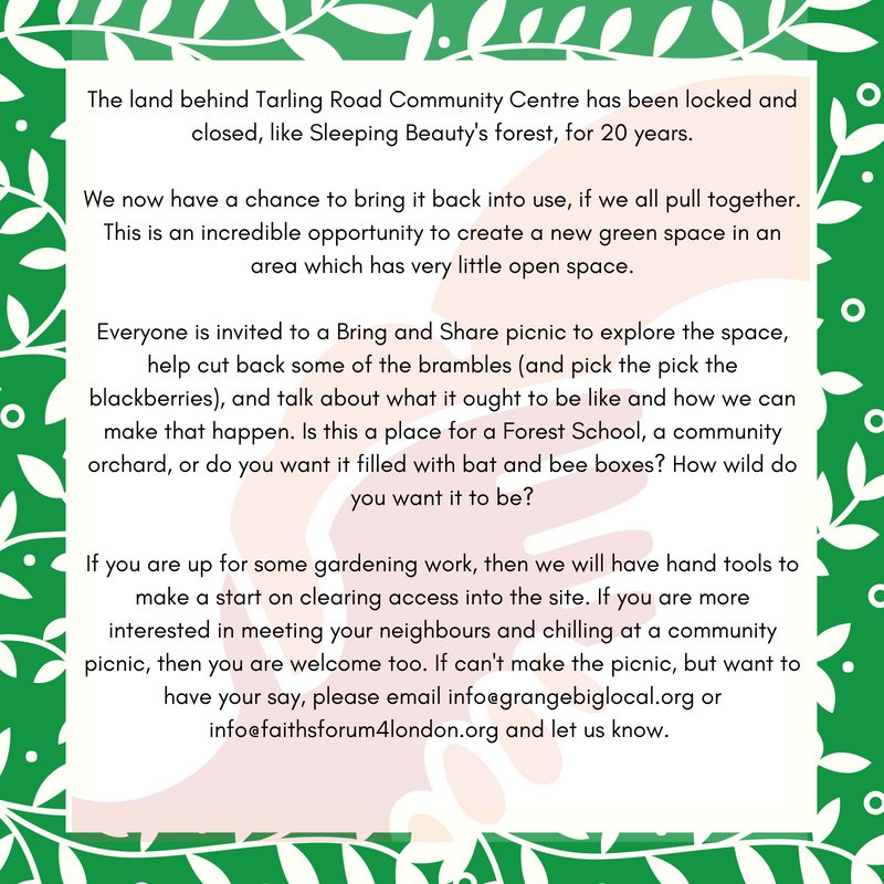 Come along to the East Finchley explorers' picnic on Sunday 5th August on the Brownswell Road green (between Oak Lane and Brownswell Road) in East Finchley - bring and share picnic; bring along some food and explore your neighbours' cooking!