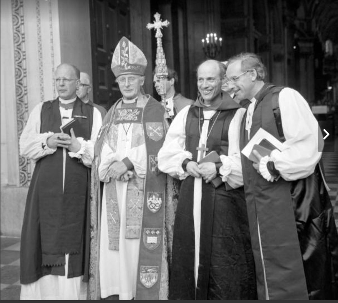 Dr. Coggan at the consecration of three new bishops. One is the pervert Bishop Ball and another was bursar at the Mirfield Community of the Ressurection paedo-incubator where Theresa May's father Hubert Brazier trained.  https://theswamp.media/theresa-may-s-father