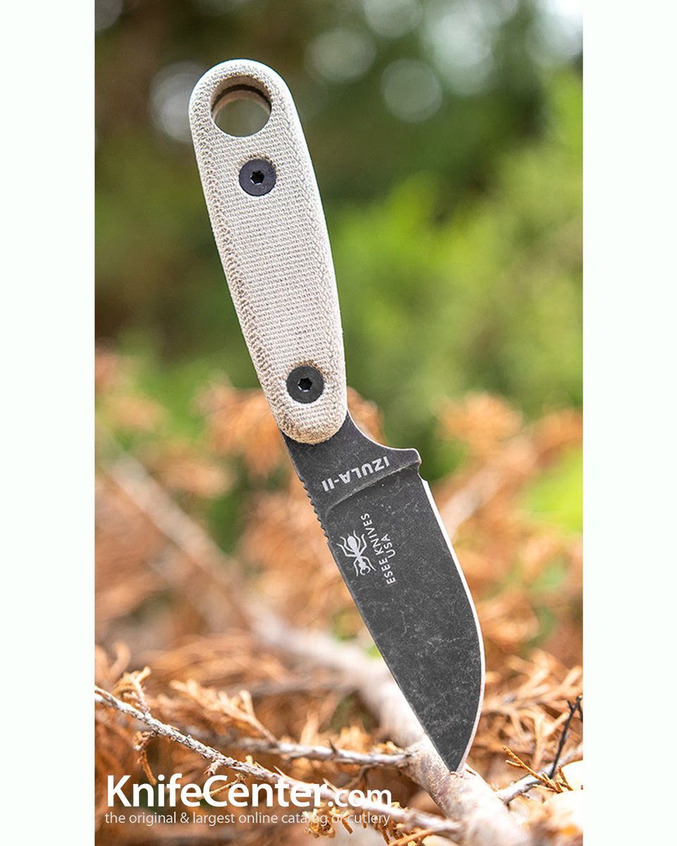 KnifeCenter's tweet photo. The #ESEE #Izula has a new look - a rugged, stonewashed black oxide finish that hides use marks better than just about any other finish out there. Click the link to add this #knife to your collection! https://t.co/WzQtfKgqAn https://t.co/ICj9dwThYh