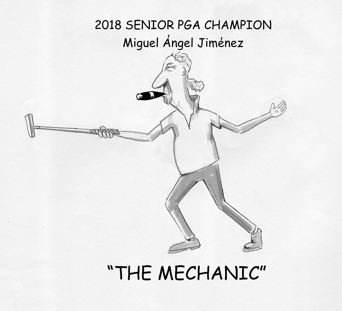 Golftoons's tweet photo. Congrats Miguel Ángel Jiménez @majimenez1964 "The Mechanic" winning 2018 Senior British Open at the Old Course at St. Andrews
#GolfLife #Golftoon #Golftoons #Jimenez #MiguelAngelJimenez #TheMechanic #SeniorBritishOpen #OldCourse #StAndrews #OldCourseStAndrews #RoyalandAncient https://t.co/xsB0BmHwsS