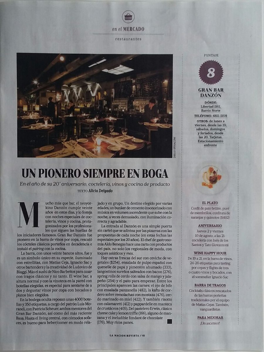 "Gran Bar Danzón: un pionero siempre en boga" según Alicia Delgado. La nota de este fin de semana en Revista <a href="/LANACION/">LA NACION</a>. Leela completa acá: lanacion.com.ar/2156455-gran-b…