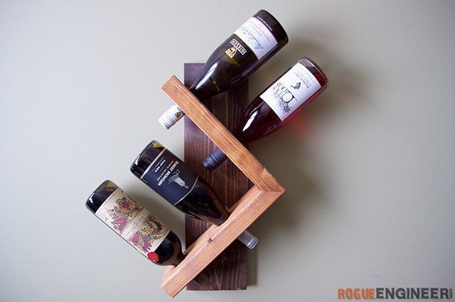 rogue_engineer's tweet photo. This wine bottle holder project takes just minutes to build and can be made for free or close to it if you have the right scraps! Share with your fellow wino friends. 🍷 Cheers! #linkinbio https://t.co/h0YZxUMKCb https://t.co/A3CDAdD9ja