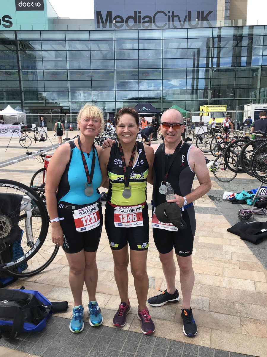 <a href="/SalfordTri/">Salford Triathlon</a> A massive rainstorm when we arrived but lovely summer sunshine when we started our swim. Great day, well organised, despite the new introduction of comedy geese hazard on bike route.