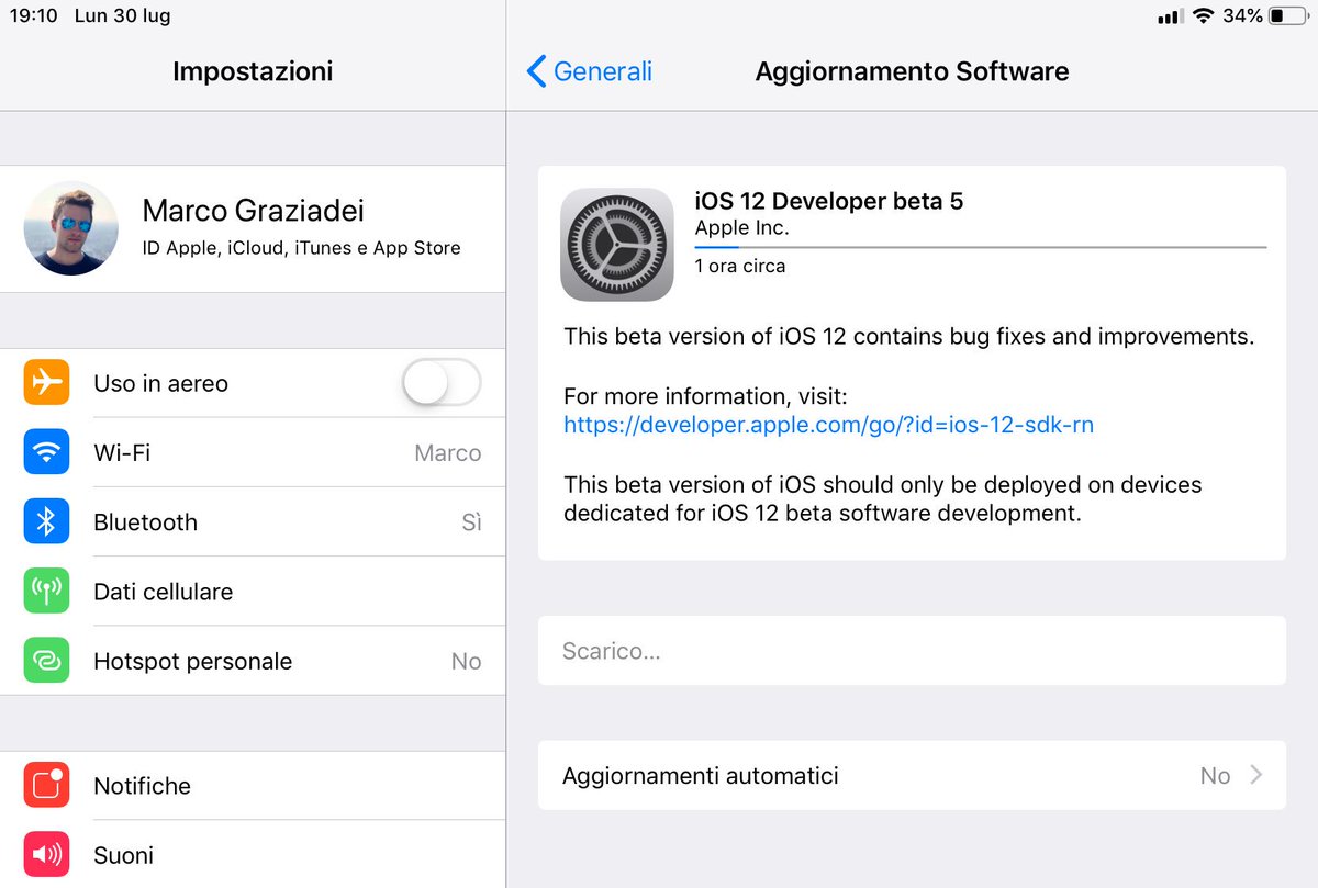imarco_93's tweet photo. Aggiorniamo #iOS12beta5 https://t.co/cy9oUN7aQx