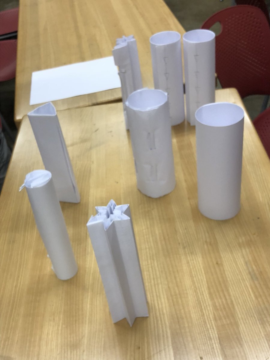 JHUCaSE's tweet image. Today, the thin-walled structures group tested student-created paper columns for maximum load before failure. Great job to all those who participated! #HopkinsEngineer #engineeringinaction