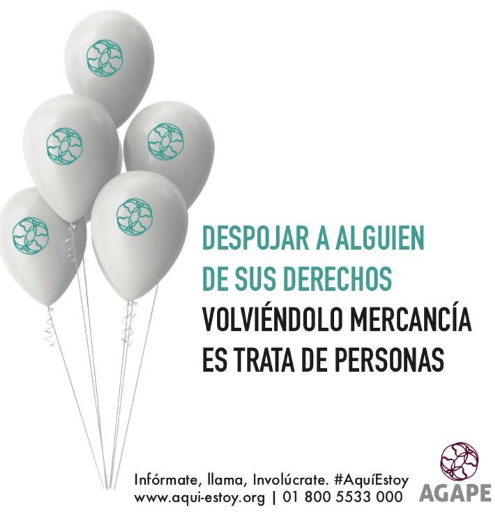 AGAPE_ORG_MX's tweet photo. #RecomendacionParaMexico, #TIPReport2018:
Condenar a los tratantes e implementar más protocolos para identificar a las víctimas de trata de personas https://t.co/9XlrTMU1Pc