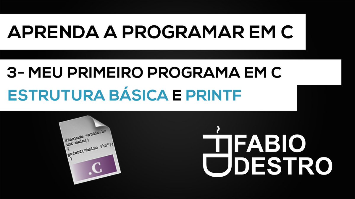 Internovinet's tweet image. Aprenda a como programar em C! No video de hoje conheça a estrutura básica de um programa em C e como imprimir um texto na tela! 

youtube.com/watch?v=2noWT6…