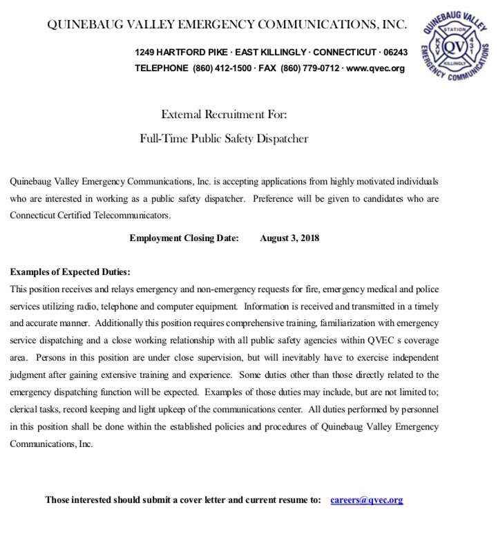 Qvec 911 On Twitter Full Time Employment Opportunity Send Cover Letter Current Resume To Careers Qvec Org Closing Date Friday August 3 2018 Https T Co Wrbni2ty97