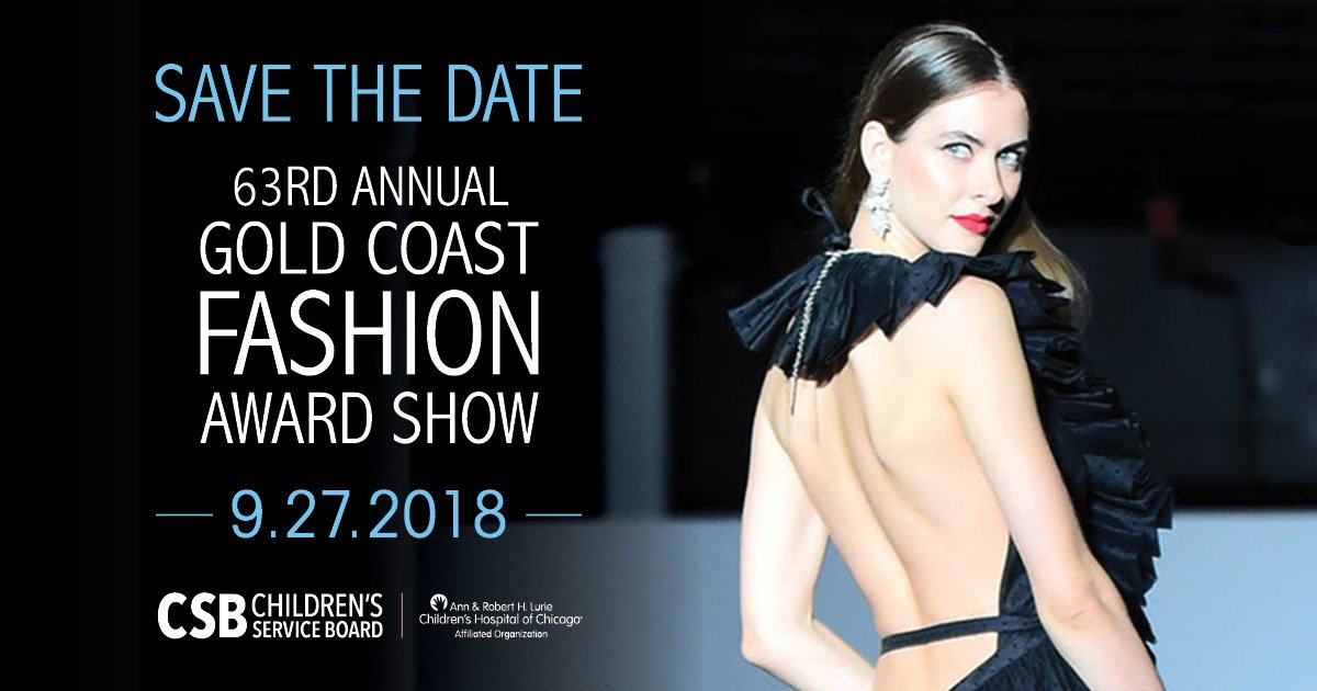 HDREPCHI's tweet photo. Tickets are now on sale for the 63rd Annual Gold Coast Fashion Award Show on 9/27/18 benefiting the Department of Family Services at Ann &amp; Robert H. Lurie Children's Hospital of Chicago. Purchase your tickets at https://t.co/iglEzn2YmT. @LurieChildrens @GCFashionAward https://t.co/bvk1IdIi4M