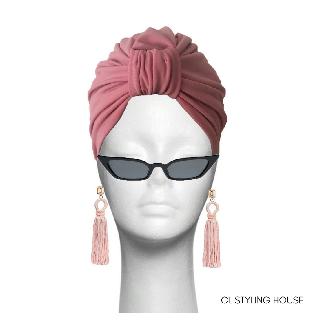 CLSTYLINGHOUSE's tweet photo. Handmade CL Stella Turban in Dusty Pink Stretchy Bon Bon Fabric. https://t.co/SfAkyo44dp
