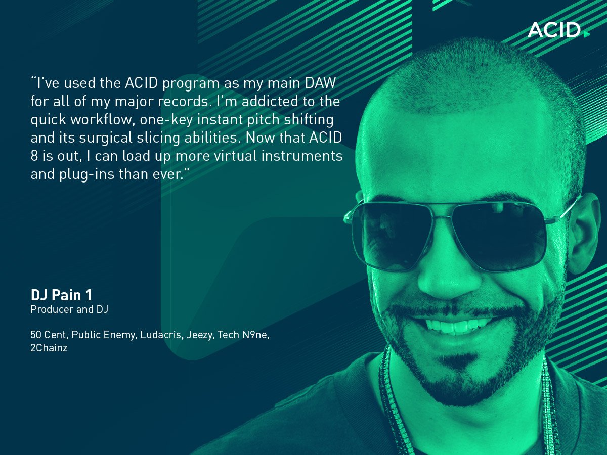MAGIX_INT's tweet photo. Producer @djpain1 talks about his positive experiences with #ACIDPro8 and what he especially loves about #ACID. https://t.co/qk93sqCicw