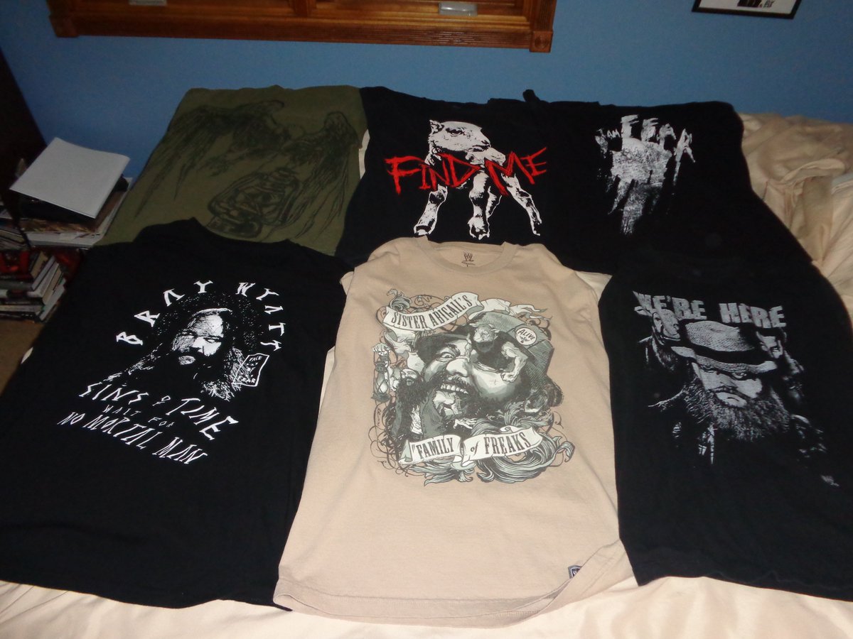 Updated @WWEBrayWyatt shirt collection. So proud to support my favorite wrestler any way that I can. @WWEShop @RippleJunction 
-------

#BrayWyatt #WWEShopShots #DeletersOfWorlds #FollowTheBuzzards #DownWithTheMachine #WyattFamily #TheWyattFamily #SisterAbigail #EraOfWyatt