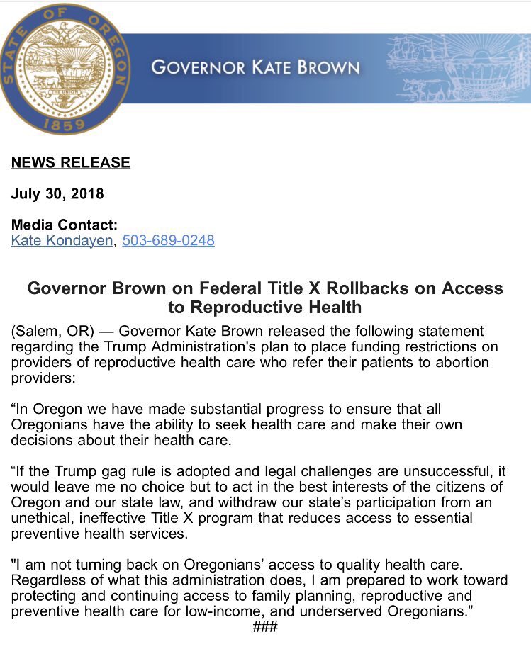 dkilada's tweet image. Is it just me or is Kate Brown saying if Planned Parenthood and the abortion industry don’t get federal family planning money, low income women shouldn’t get it at all? #orpol