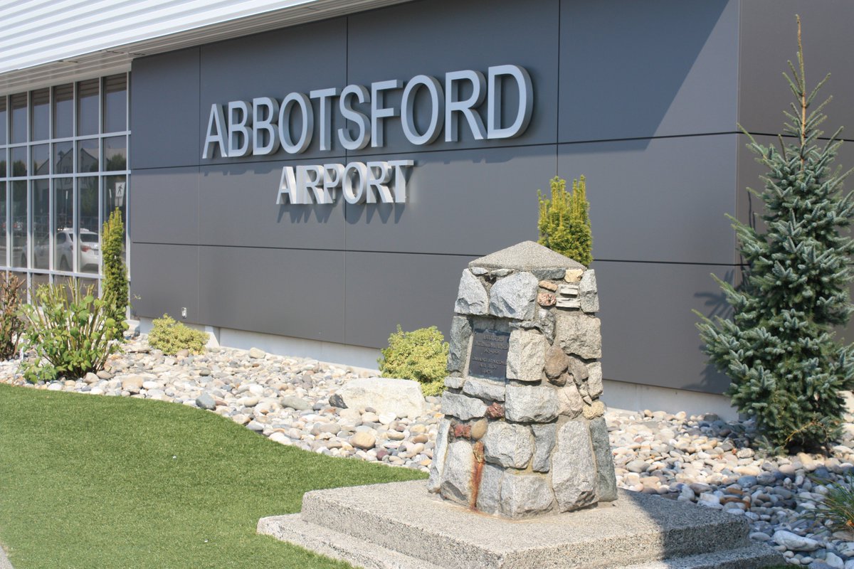 yxxairport's tweet photo. #DidYouKnow the #Abbotsford International Airshow cairn at #YXX commemorates the Abbotsford International Airshow being named Canada's "National Airshow" by Prime Minister Pierre Trudeau and Transportation Minister, Donald Jamieson in 1970.  #DYK https://t.co/gIX56Bh2z5