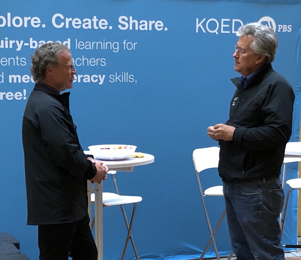 rr_roberson's tweet photo. Awesome KQED ambassadors practicing in the conference booth. #kqedambassadors @KQEDedspace @PeterPaccone @JeffBrain7 https://t.co/nHiRZx0FgT